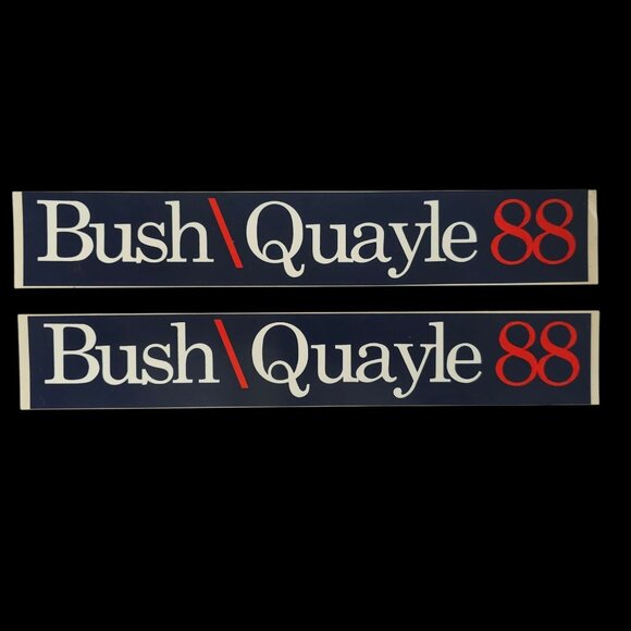 Bush Quayle 1988 Presidential Campaign George H W Dan Lapel Bumper Stickers Lot - Picture 6 of 7